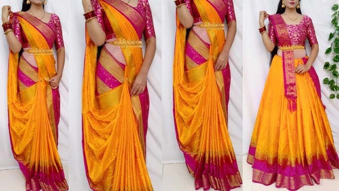 saree style tips : गुजराती स्टाइल की सीधे पल्लू की साड़ी